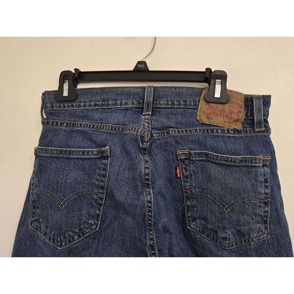 Levis 505 Jeans Mens 29x32‎ Regular Fit Blue Y2K Casual - Picture 4 of 9